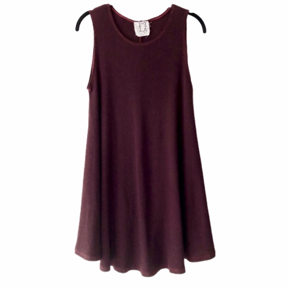 Peoples project LA Red trapeze dress waffle knit S